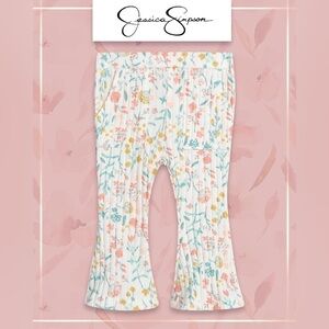 Jessica Simpson Kids Floral bell bottomed pants - Pink and Blue